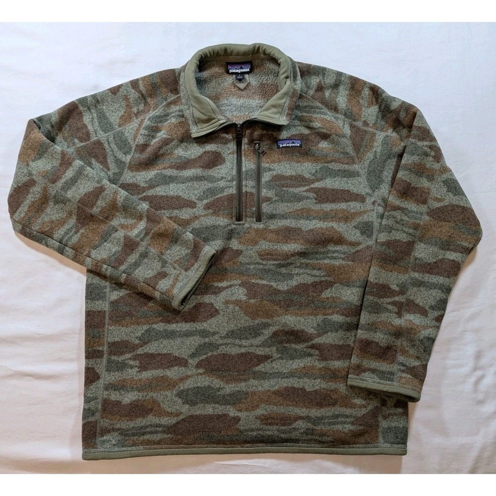 Patagonia Better Sweater 1/4 Zip Fleece Men's Large‎ Camo Camouflage 25523 FA19